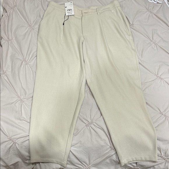 Zara Men's Elegant Cream Trousers - Picture 1 of 1